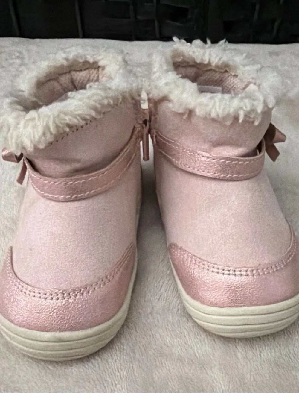 Stride Rite Girls Pink Faux-Fur Lined Winter Boots, Size 6